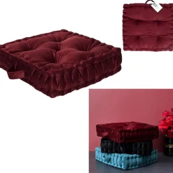 Poduszka gruba pikowana bordowa