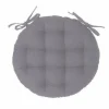 Poduszka na krzesło 38cm okrągła szara