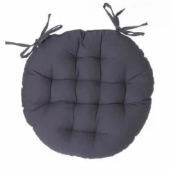 Poduszka na krzesło 38cm okrągła szara