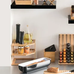 Podwójna półka bambusowa, narożna