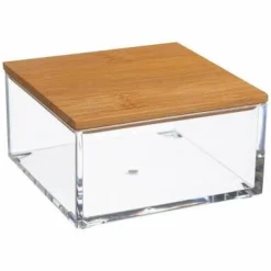 Pojemnik Selena mały kwadrat z bambusową pokrywką