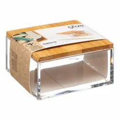 Pojemnik Selena mały kwadrat z bambusową pokrywką