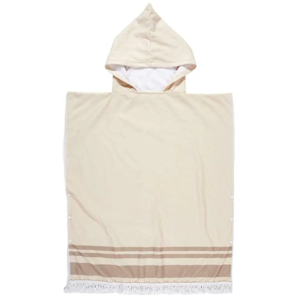 Ponczo Orongo ręcznikowe beżowe