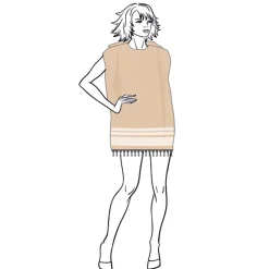 Ponczo Orongo ręcznikowe beżowe