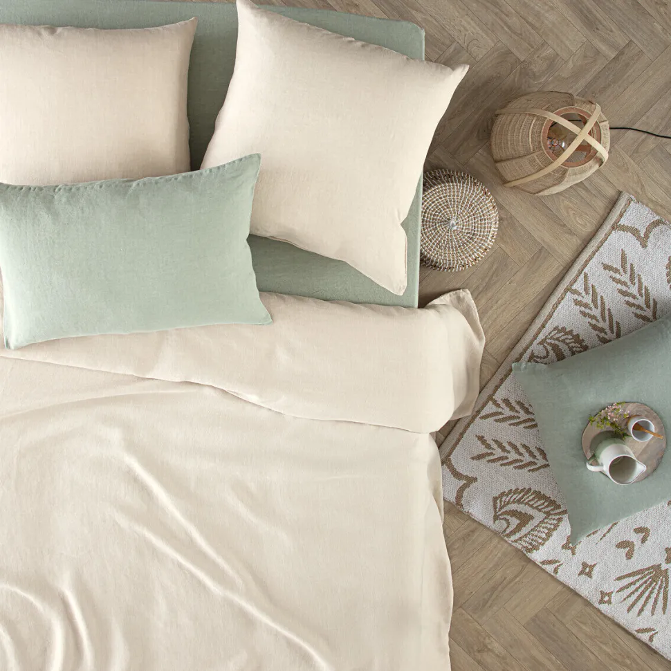 Poszewka na poduszkę 50 x 70 cm 100% len seledynowa