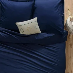 Prześcieradło bawełniane 240 x 290 cm niebieskie