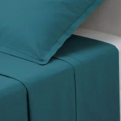 Prześcieradło bawełniane 240 x 290 cm turkusowe