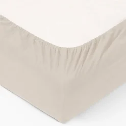 Prześcieradło z dopasowaną gumką 140  x 190 cm bawełna kość słoniowa