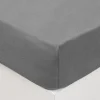 Prześcieradło z dopasowaną gumką 140  x 190 cm bawełna szare