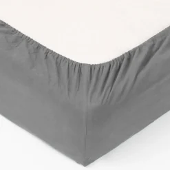 Prześcieradło z dopasowaną gumką 140  x 190 cm bawełna szare