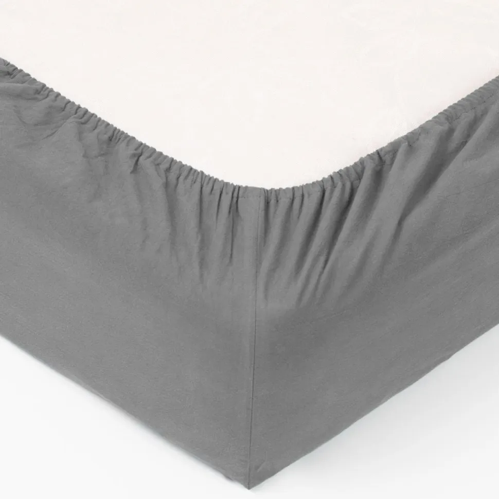Prześcieradło z dopasowaną gumką 140 x 190 cm bawełna szare