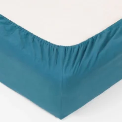 Prześcieradło z dopasowaną gumką 140  x 190 cm bawełna turkusowe