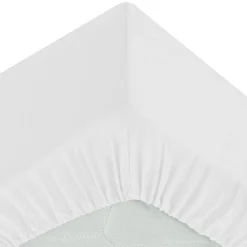 Prześcieradło z gumką 160 x 200 cm  z zakładką 30 cm bawełna białe