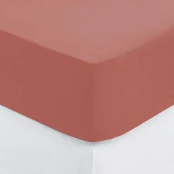 Prześcieradło z gumką 140 x 190 cm  z zakładką 30 cm bawełna różowa