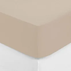 Prześcieradło z gumką 90 x 190 cm  z zakładką 30 cm len-bawełna w kolorze