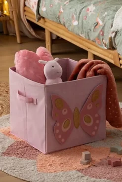 Pudełko do regału Motyl 29x29cm różowe