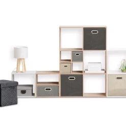 Pudełko do regału 15x31cm gładkie szare ciemne