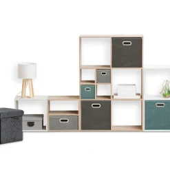 Pudełko do regału 31x31cm gładkie szare  ciemne