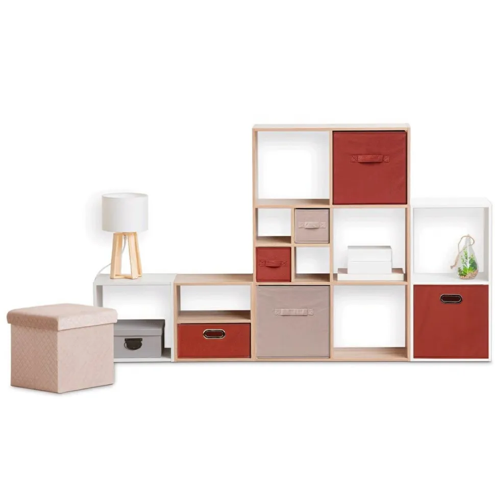 Pudełko do regału 31x31cm gładkie beżowe