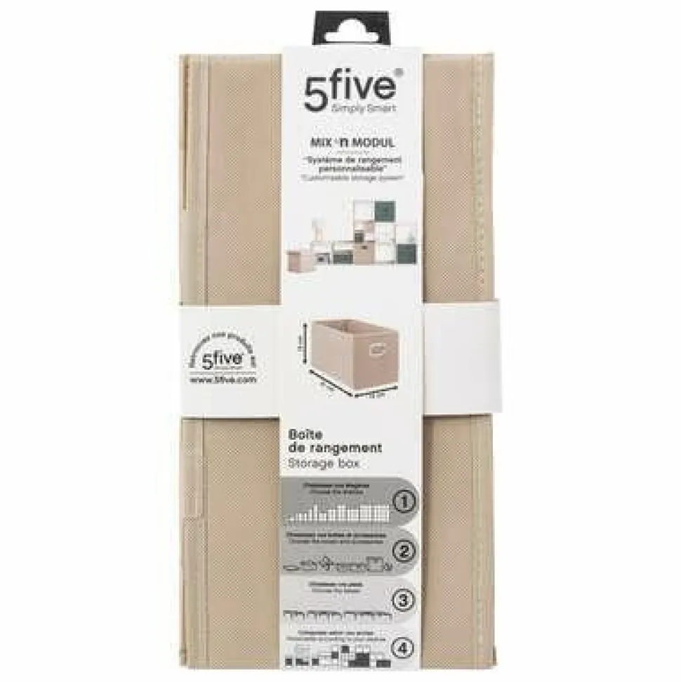 Pudełko do regału 15x31cm gładkie beżowe ciemne