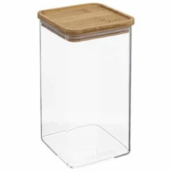 Pudełko Eske 1,5L kwadrat z bambusową  pokrywką