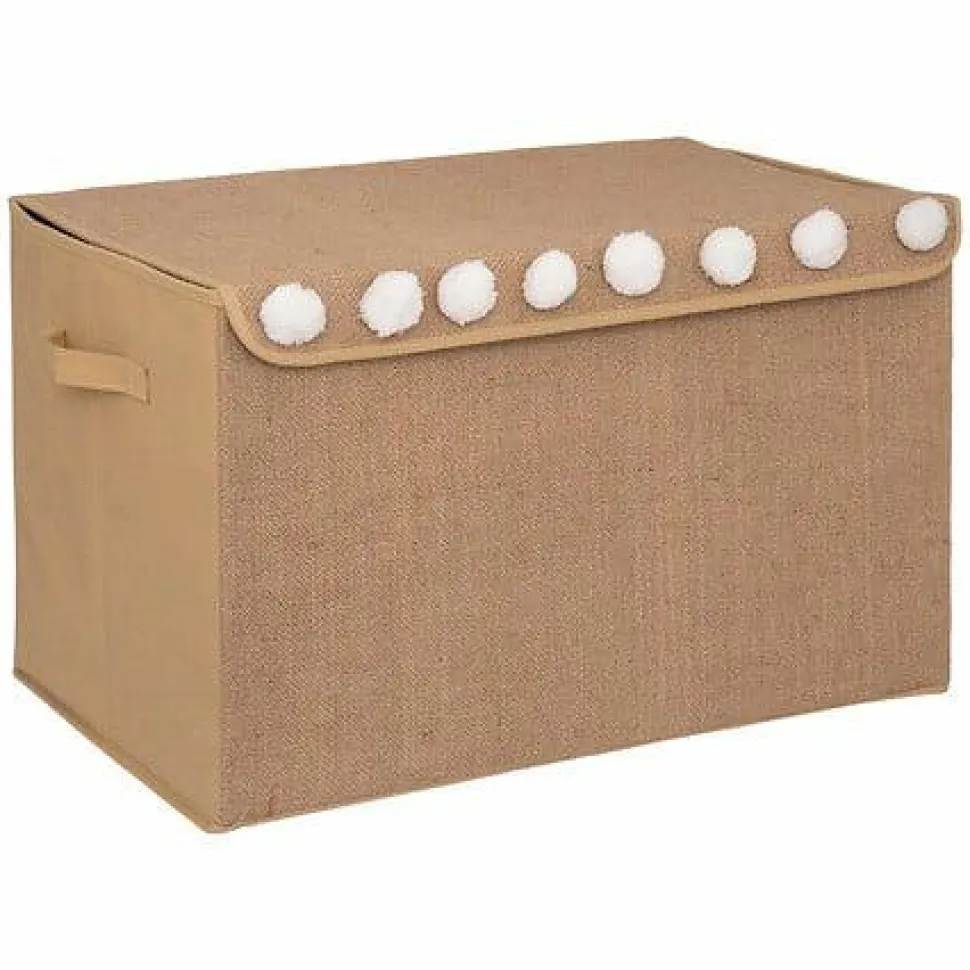 Pudełko z pomponami z juty 36 x 57 cm