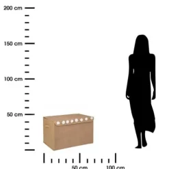 Pudełko z pomponami z juty 36 x 57 cm