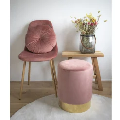 Pufa Gamby różowa/złota