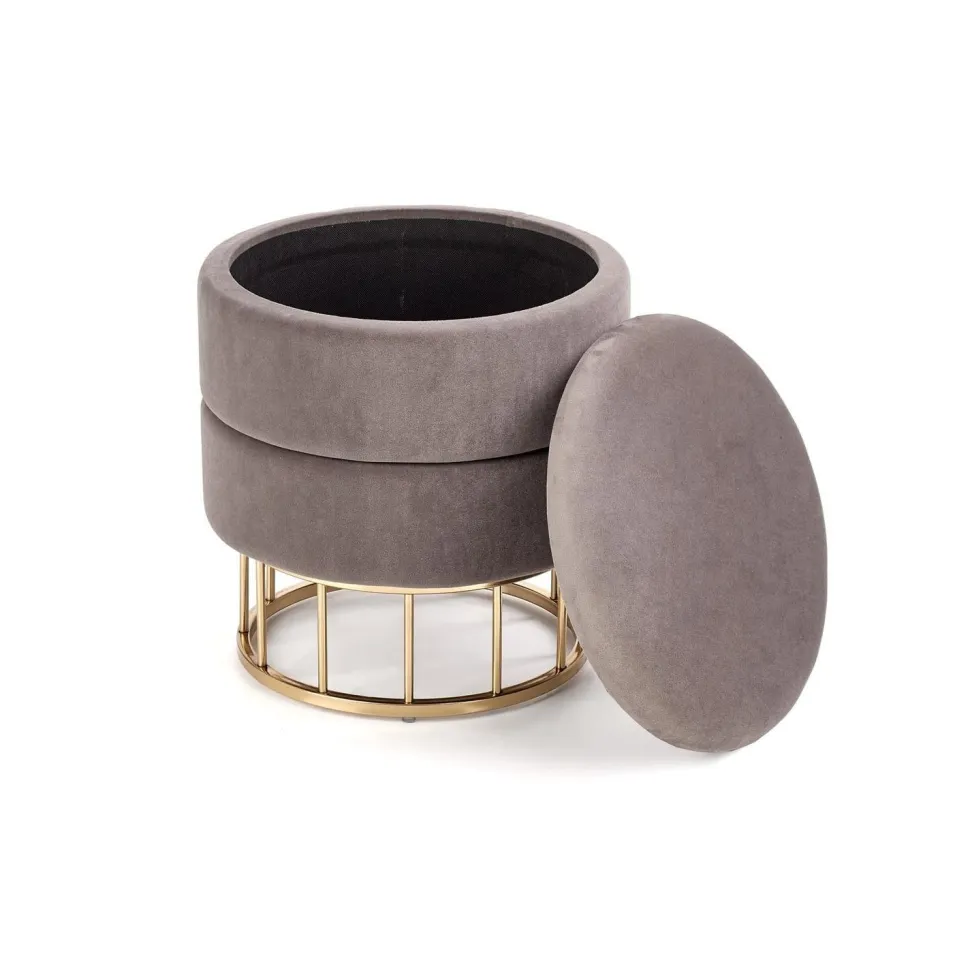 Pufa Godemia ze schowkiem szara