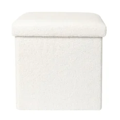 Pufa Intesi Vels Boucle biała składana