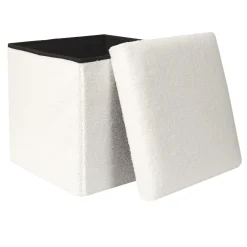 Pufa Intesi Vels Boucle biała składana