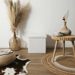 Pufa Intesi Vels Boucle biała składana