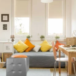 Pufa Intesi Vels eko skóra szara składana