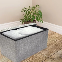 Pufa Intesi Velse light grey print white składana