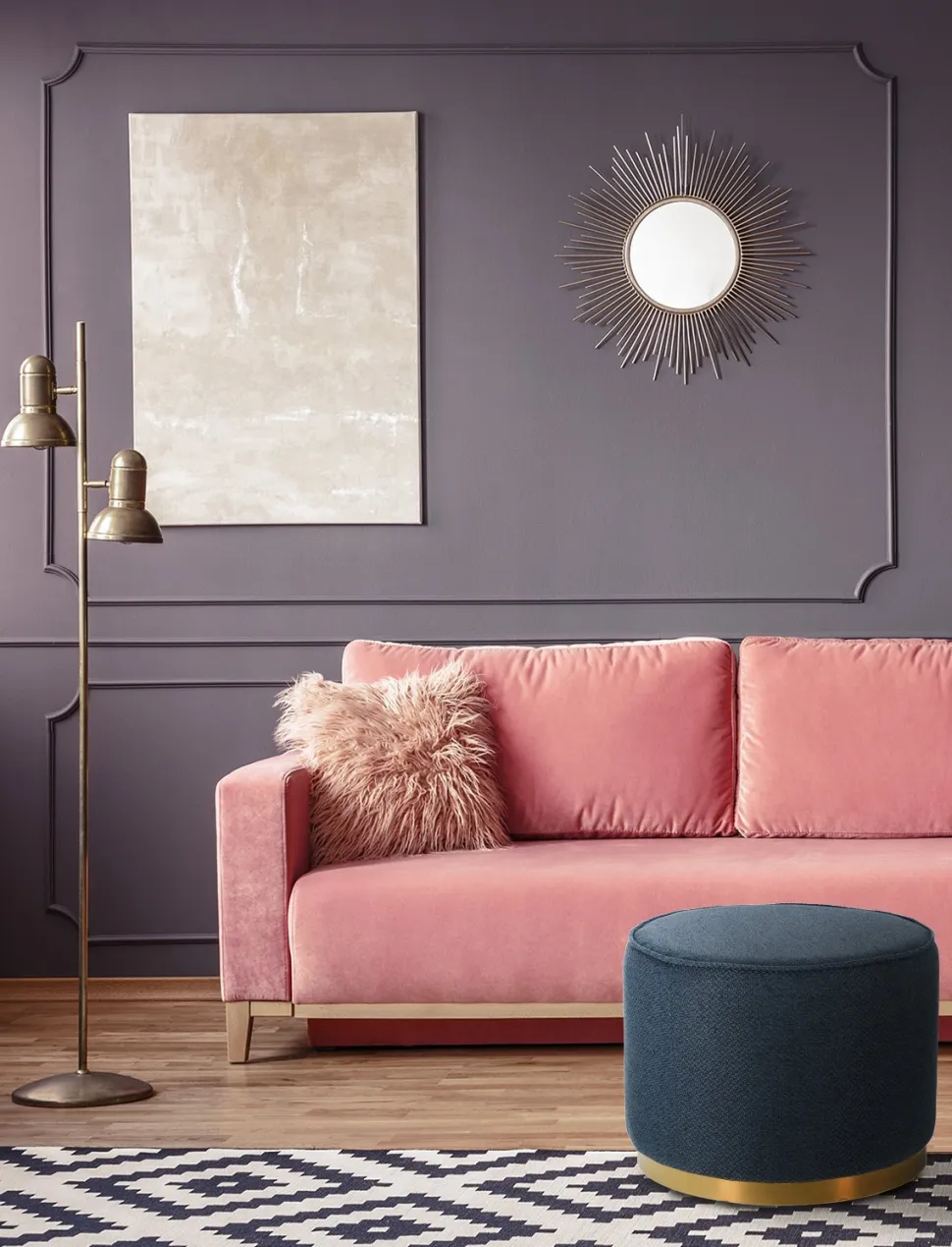 Pufa Kung XL granatowa okrągła