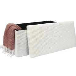 Pufa Medford składana z pojemnikiem biała