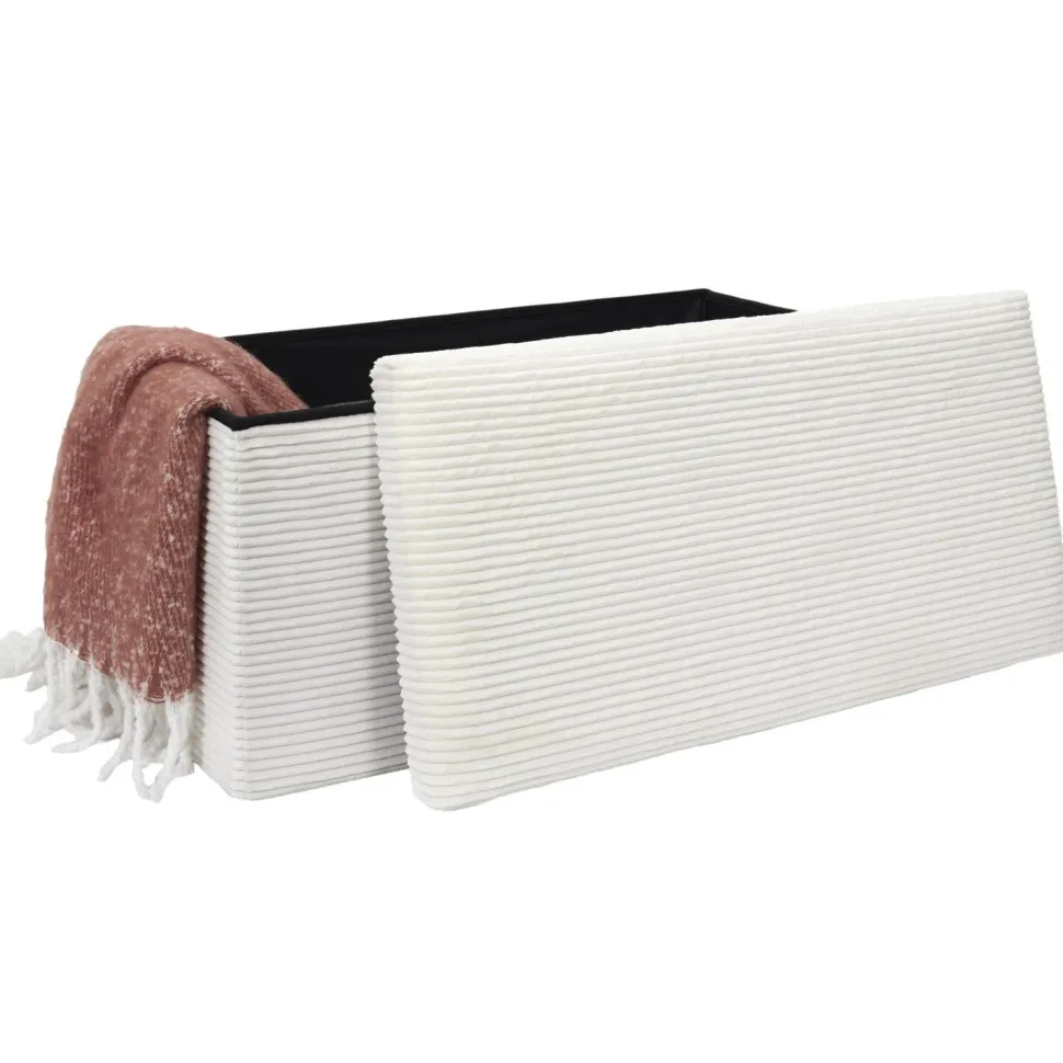 Pufa Medford składana z pojemnikiem biała