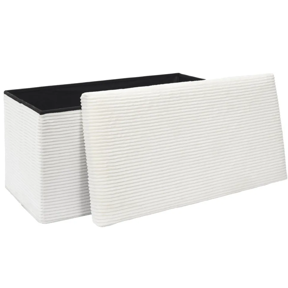 Pufa Medford składana z pojemnikiem biała