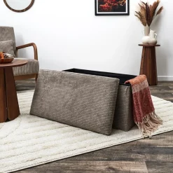 Pufa Medford składana z pojemnikiem       szara