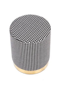 Pufa Ranu czarno-biała