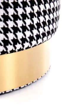 Pufa Ranu czarno-biała