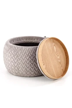 Pufa z tacą Nobo szara