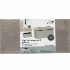 Pufa ze schowkiem duża Velvet beżowa