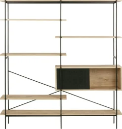 Regał Angus II naturalny/czarny