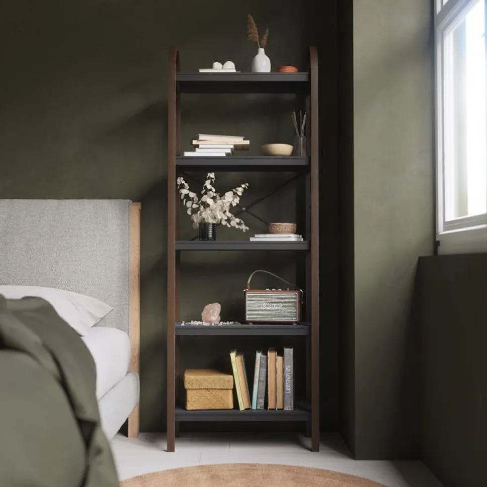 Regał Bellwood orzech/czarny