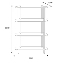 Regał Cobe 4 półki naturalny/czarny