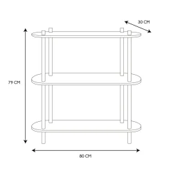 Regał Cobe 3 półki naturaly/czarny