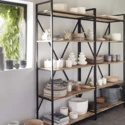 Regał Edena akacja/metal