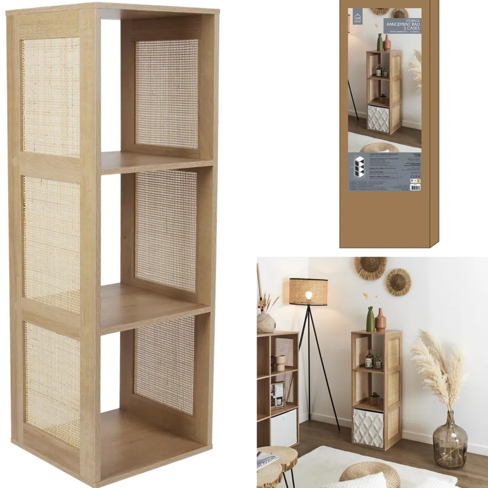 Regał Kali 3 półki naturalny