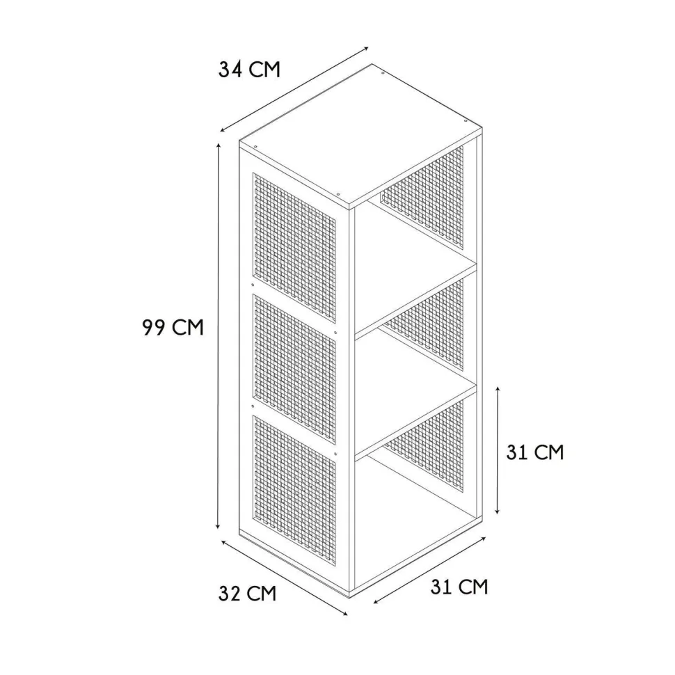 Regał Kali 3 półki naturalny